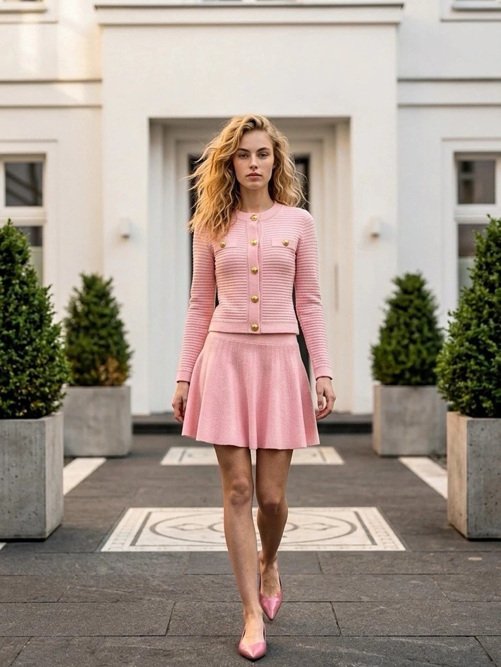 Productseeker Ribbed Mini Dress in Pink Like New